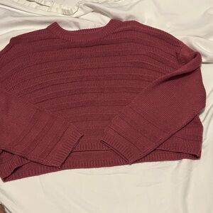 Topshop Dusty Rose Cropped Crew Neck Sweater